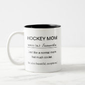 Hockey-Mama - Definition Zweifarbige Tasse (Links)