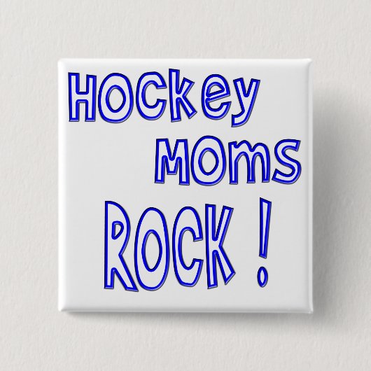 Hockey-Mama-Felsen! (Blau) Button (Vorderseite)