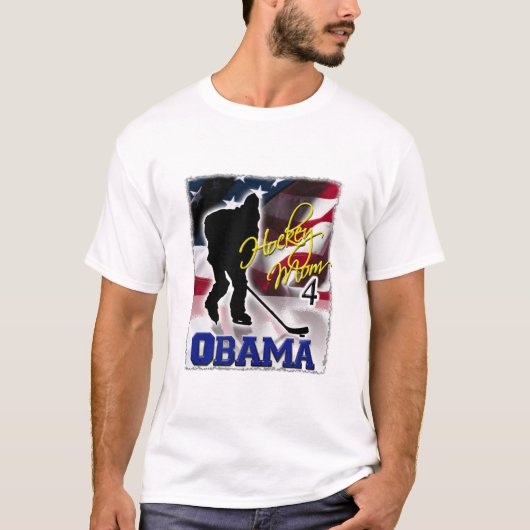 Hockey-Mama für Barack Obama, wählen 2008 Wahlen T-Shirt (Vorderseite)