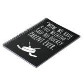 Hockey Mama gibt Kindern Vater Opa Oma Notizblock (Linke Seite)