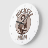 Hockey-Mama Große Wanduhr (Winkel)