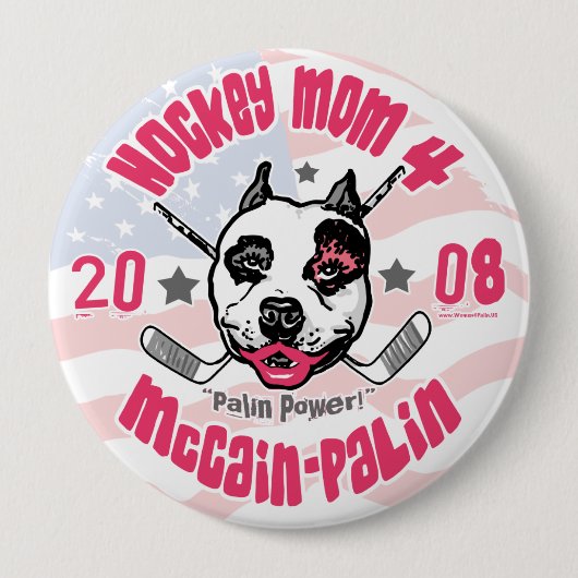 Hockey-Mama-Gruben-Stier-Lippenstift 2 Button (Vorderseite)