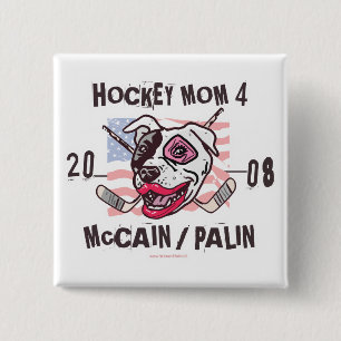 Hockey-Mama-Gruben-Stier-Lippenstift Button