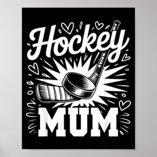 Hockey-Mama Herz Familie Muttertag Hockeyliebhaber Poster