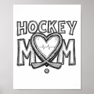 Hockey-Mama-Herzschlag Poster