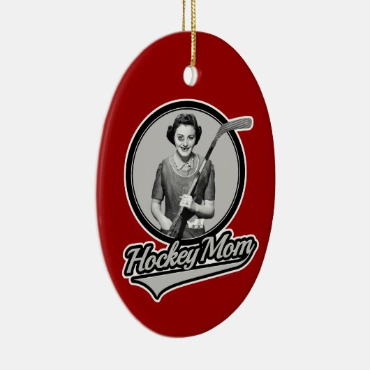 Hockey Mama Keramik Ornament (Rechts)