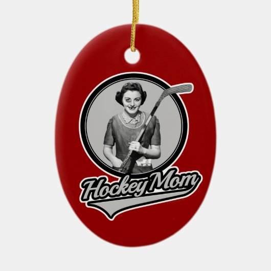 Hockey Mama Keramik Ornament (Vorne)