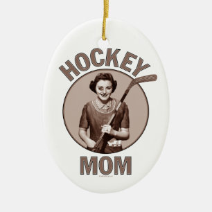 Hockey-Mama Keramik Ornament