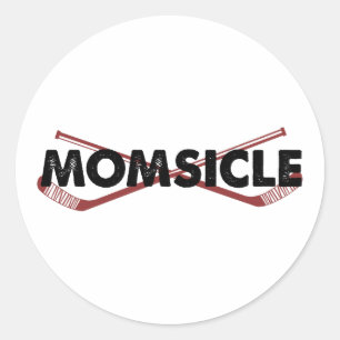 Hockey-Mama Momsicle Runder Aufkleber
