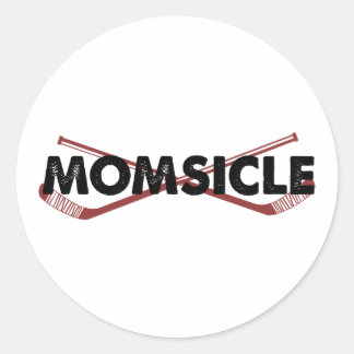 Hockey-Mama Momsicle Runder Aufkleber