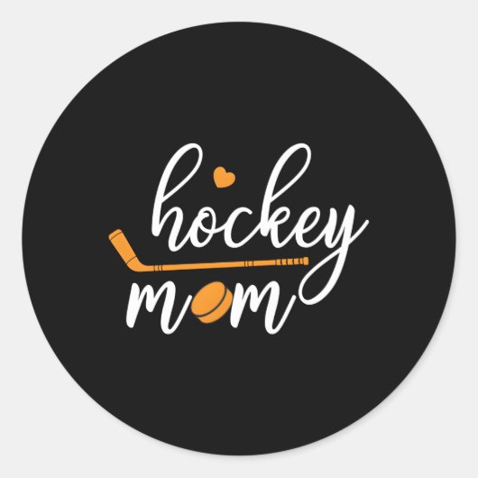 Hockey-Mama Mutter Mama Runder Aufkleber (Vorderseite)