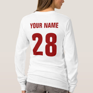 Hockey-Mama-Namen-u. Zahl-Rückseiten-Druck-T-Shir T-Shirt