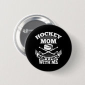 Hockey-Mama nicht mit Eishockeymothe spielen Button (Vorne & Hinten)