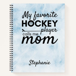 Hockey Mama Notebook Lieblings-Spieler Blue Eis Notizblock