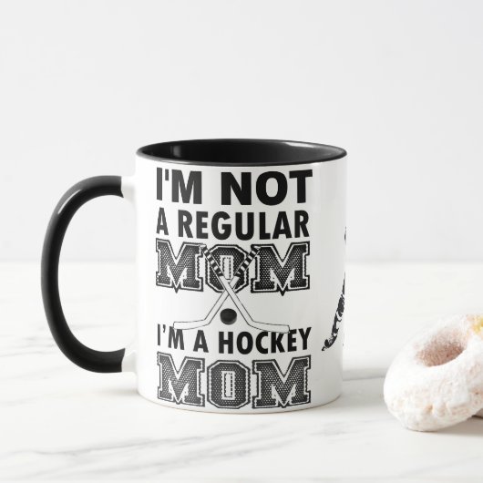 Hockey MAMA-personalisierte TASSE (Mit Donut)