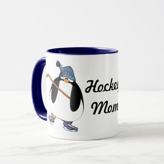 Hockey-Mama Pinguin Tasse (Vorderseite Links)