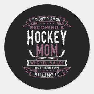 Hockey Mama Player Sports Mother Day Runder Aufkleber