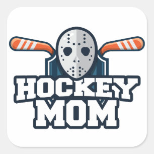 Hockey-Mama Quadratischer Aufkleber