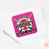 Hockey-Mama Quadratischer Aufkleber (Umschlag)