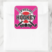 Hockey-Mama Quadratischer Aufkleber (Tasche)