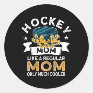 Hockey Mama - Retro Hockey Player Eishockey Runder Aufkleber