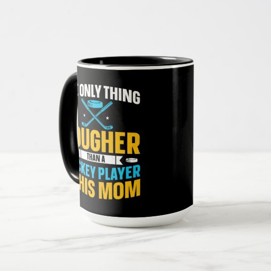Hockey-Mama Square Tasse (Vorderseite Links)