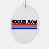 Hockey-Mama Streifen Keramik Ornament (Rechts)