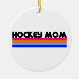 Hockey-Mama Streifen Keramik Ornament