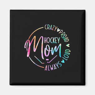Hockey-Mama total stolz immer laute Tie-Dye-Mutter Magnet