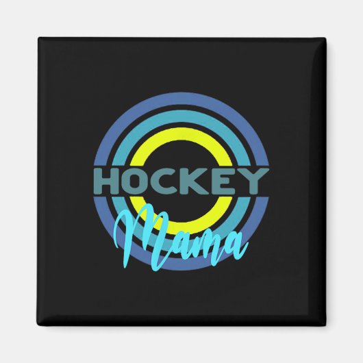 Hockey Mama With Modern Hockey Circles  Magnet (Vorne)