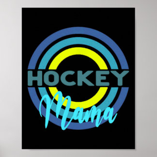 Hockey Mama With Modern Hockey Circles Poster