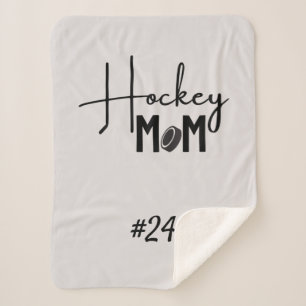 Hockey Mama Zahnraddecke Kalligrafie grau Sherpadecke