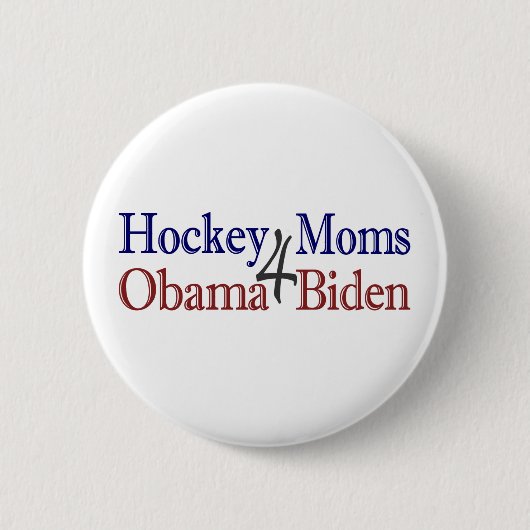 Hockey-Mamas 4 Obama Biden Button (Vorderseite)