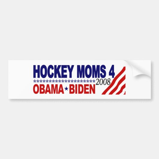Hockey-Mamas für Obama Biden Autoaufkleber (Vorne)