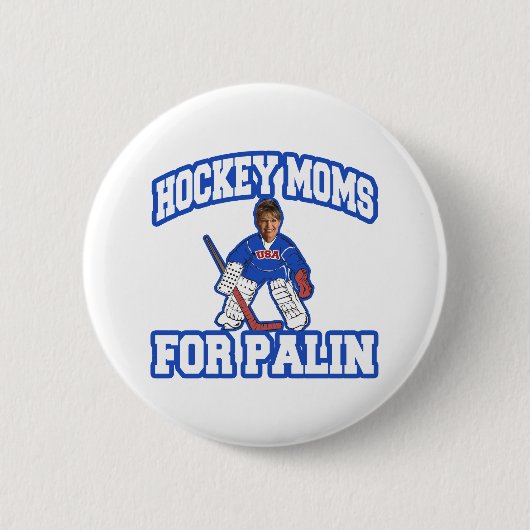 Hockey-Mamas für Palin Button (Vorderseite)