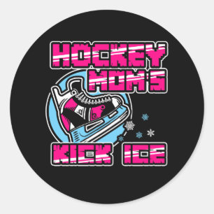 Hockey-Mamas Kick Ice Runder Aufkleber