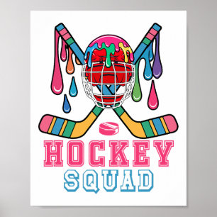 Hockey-Mannschaftsausrüstung Spieler Kostüm Bunt D Poster