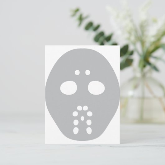 Hockey-Maske Postkarte (Stehend Vorderseite)