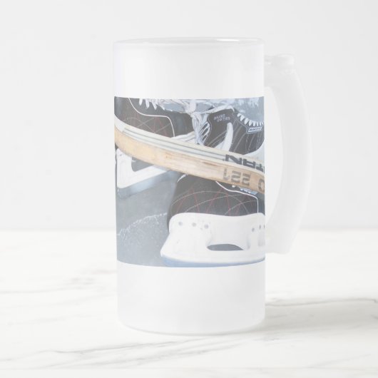 Hockey Mattglas Bierglas (VorderseiteRechts)