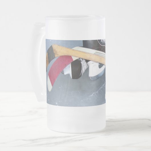 Hockey Mattglas Bierglas (Vorderseite Links)