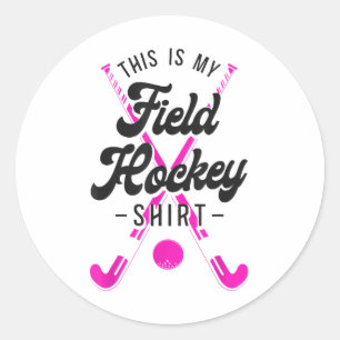 Hockey Mein Hockey T-Shirt _1  Runder Aufkleber