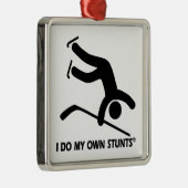 Hockey meine eigenen Bremsungen Silbernes Ornament (Rechts)