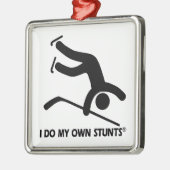 Hockey meine eigenen Bremsungen Silbernes Ornament (Links)