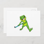 Hockey mit Hockey-Schläger Postkarte (Vorne/Hinten)