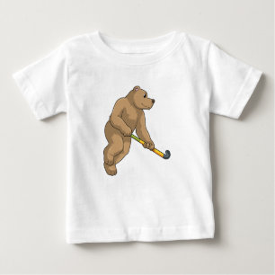 Hockey mit Hockeyschläger Baby T-shirt