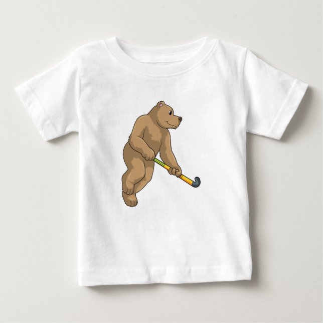 Hockey mit Hockeyschläger Baby T-shirt (Vorderseite)