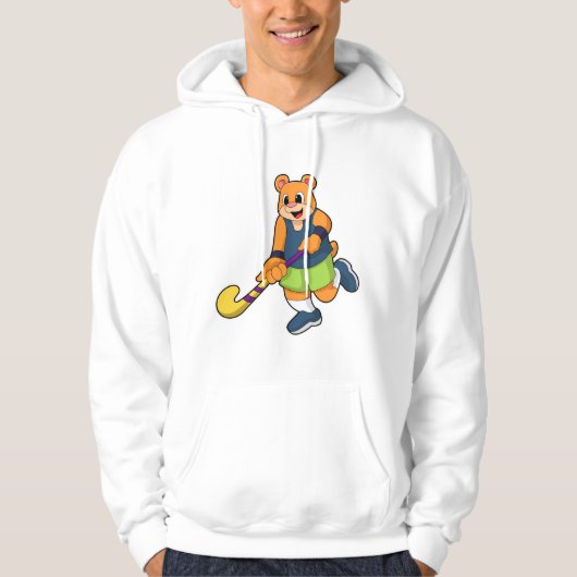 Hockey mit Hockeyschläger Hoodie (Vorderseite)