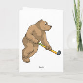 Hockey mit Hockeyschläger Karte (Rückseite)