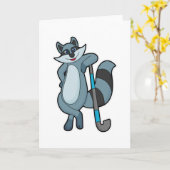 Hockey mit Hockeyschläger Karte (Gelbe Blume)