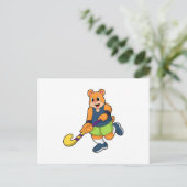 Hockey mit Hockeyschläger Postkarte (Stehend Vorderseite)
